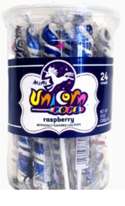 Mini Unicorn Colors Blue Candy 10 oz tub filled with colorful blue nostalgic mini candies