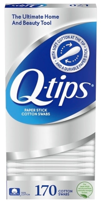Q-tips Cotton Swabs 170ct box front packaging