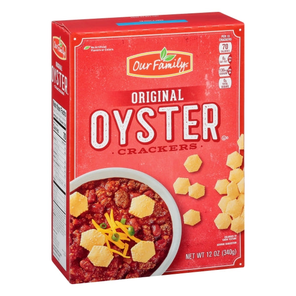 Our Family Oyster Crackers 12 oz box front packaging