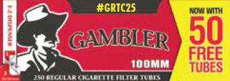 Gambler Tubes Red 50free 100mm 40ct