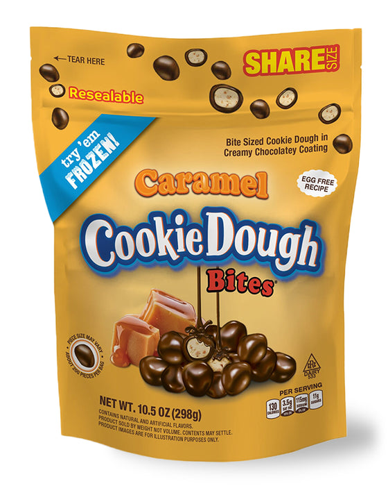 Cookie Dough Bites Caramel 10.5oz Resealable Bag (8 Pack)