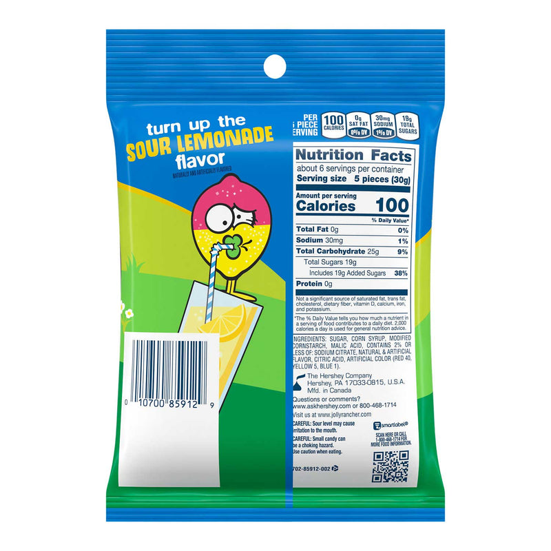 Jolly Rancher Gummi Lemonade Candy, 6.5 oz Peg Bag