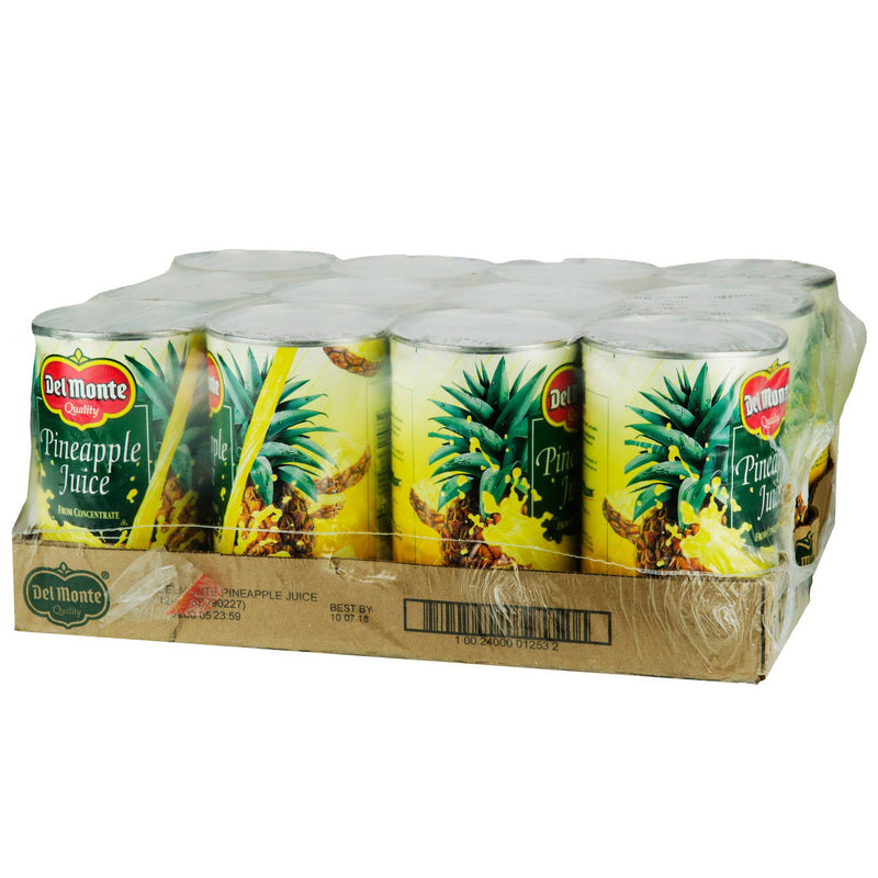 Del Monte Pineapple Juice, 100% Pure, 46 oz Cans - Naturally Sweet, Vitamin C Rich - (Pack of 12)