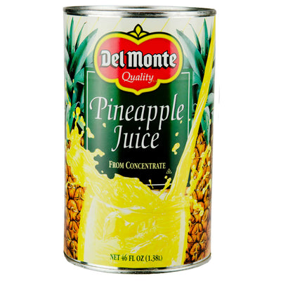 Del Monte Pineapple Juice, 100% Pure, 46 oz Cans - Naturally Sweet, Vitamin C Rich - (Pack of 12)