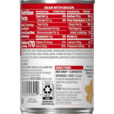 Campbell's Condensed Bean with Bacon Soup, 11.25 oz (Pack of 12)