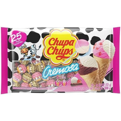 Chupa Chups Cremosa Lollipops 25 count 10.58 oz (12 Bags Per Case)