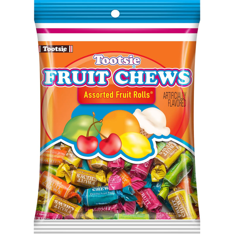 Tootsie Fruit Chews, Assorted Flavors Peg Bag, 7 oz (Pack of 1)