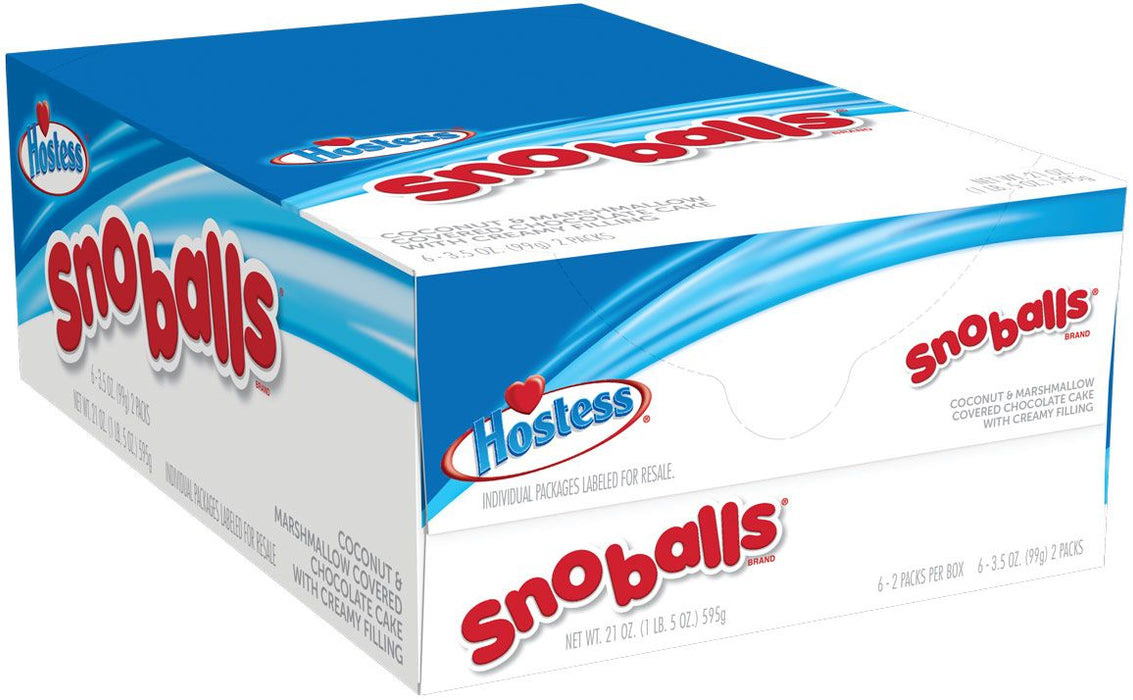 Hostess Sno Balls 2pk 6 Per Box