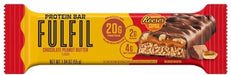 Fulfil Chocolate Peanut Butter Protein Bar showing chocolate coating and peanut butter filling, 12ct box