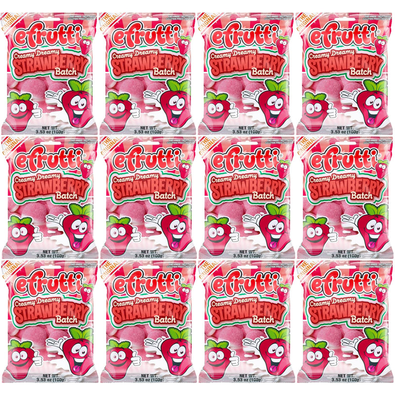 eFrutti Gummi Candy 3.5oz Bags Creamy Dreamy Strawberry Batch (Pack of 12)