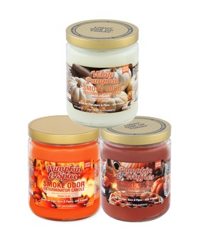 Smoke Odor Exterminator Jar Candle Pumpkin Mix Seasonal Variety Pack 12ct