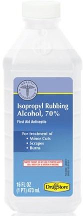 16 oz bottle of isopropyl rubbing alcohol first aid antiseptic for minor cuts, scrapes, and burns