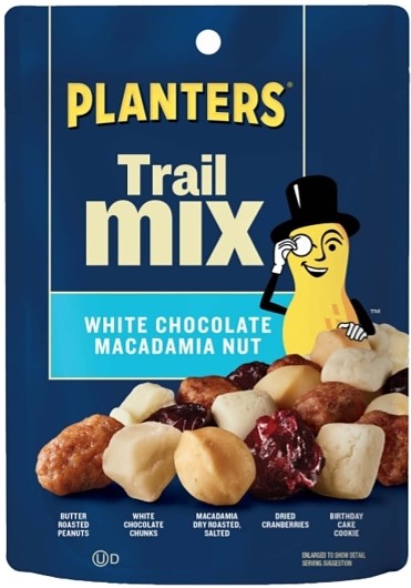 Planters Mix White Chocolate Macadamia 5oz Snack Bag