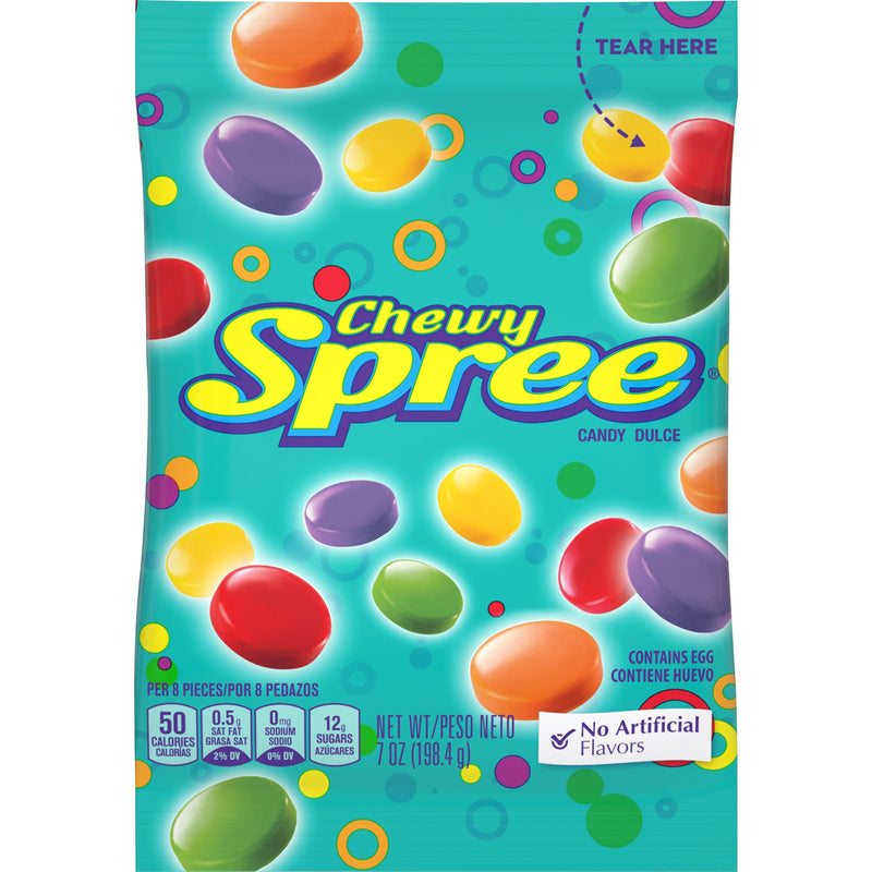 Spree Chewy Candy, 7 oz Peg Bag