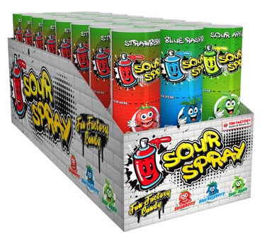 Fun Factory Sour Spray Candy novelty liquid sour candy in portable spray bottle format, 24ct