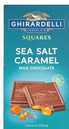 Ghirardelli Milk Chocolate Sea Salt Bar 1.06 oz, smooth milk chocolate with sea salt topping