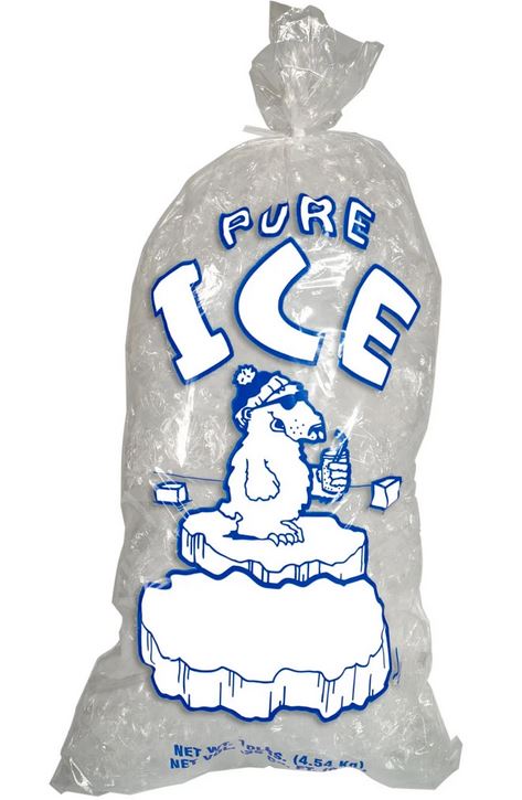 Crystal Printed Ice Bags #10, 1000ct — retail-ready printed ice bags for convenience stores and gas stations