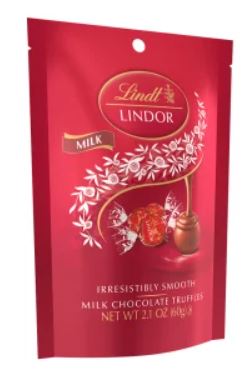 Lindt Milk Chocolate 2.1 Pog Peg Bags Boxes 06ct