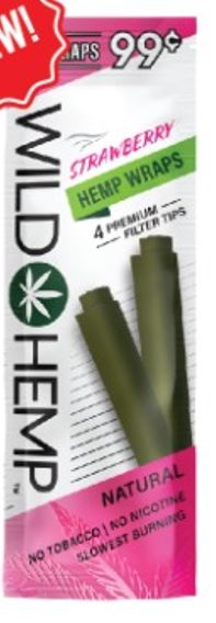 Wild Hemp Wrap Strawberry 4/ 99 Packs 80ct