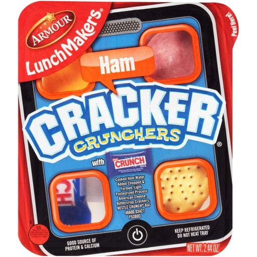 Lunchables Ham & Crackers with Twix 2.44 oz tray front packaging