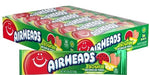 Airheads Sour Watermelon Candy bar, 0.55 oz, bright pink and green packaging with sour watermelon flavor branding