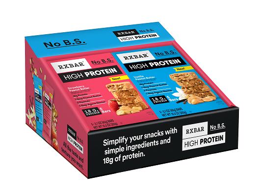 RXBar High Protein Bar 24ct — clean ingredient protein bars made with egg whites, nuts, and dates