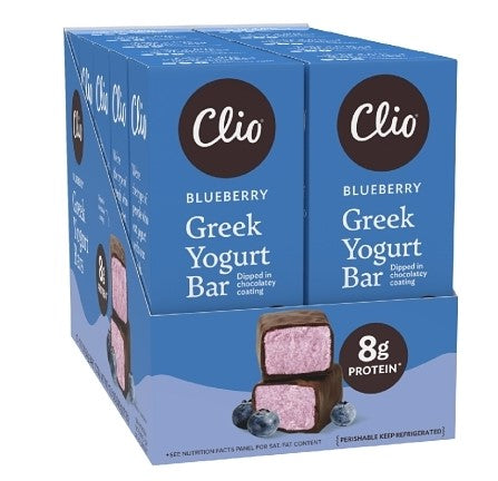 Clio Greek Yogurt Bar Blueberry Chocolate Covered 10ct