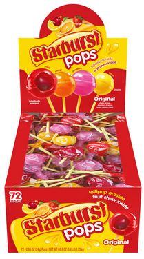 Starburst Pops .85 Boxes 72ct