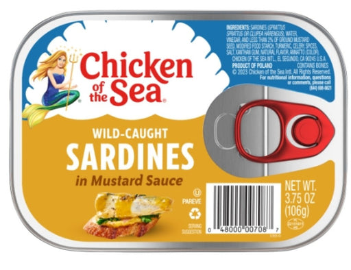 Brunswick Sardines in Mustard Sauce 3.75 oz can — wild-caught sardines in tangy mustard sauce