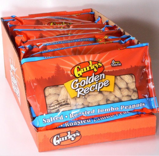 Gurley's Inshell Salted Peanuts 12 oz bag with whole roasted salted peanuts in shell