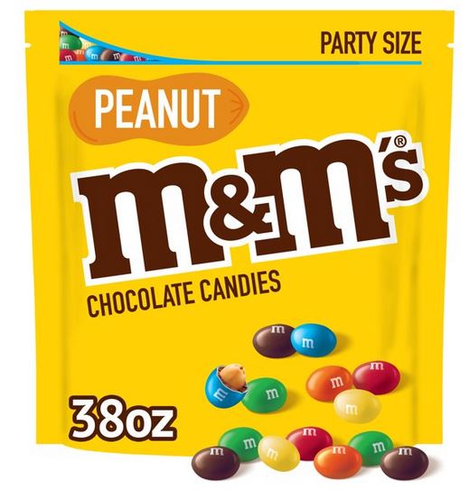 M&M Peanut XL Peg Bags 38 oz 06ct