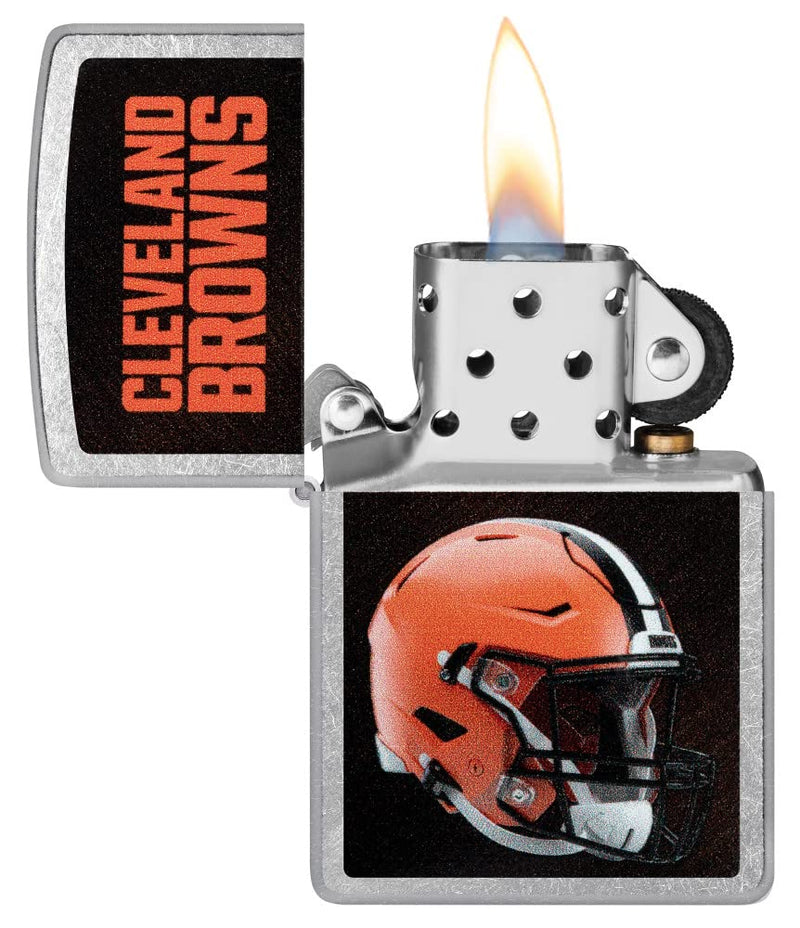 Zippo NFL Cleveland Browns Street Chrome Pocket Lighter - Fan Loyalty