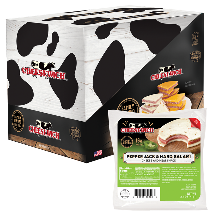 Cheesewich Pepper Jack Salami 2.5 oz (Pack of 16)