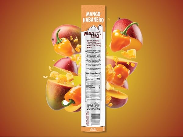 Wenzel's Farm Mango Habanero Twin Pack Beef Jerky 2 oz packaging front view