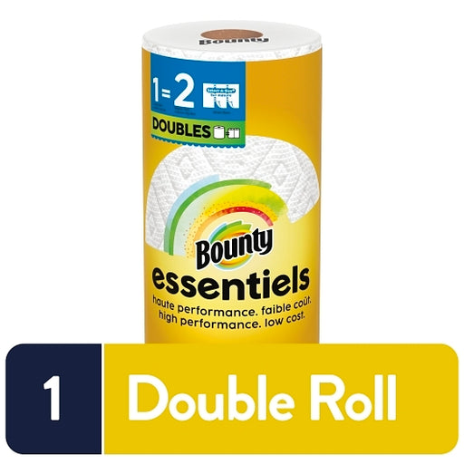 Bounty Essentials Paper Towels single roll, strong and absorbent everyday paper towel