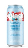 Splash Rocket Sparkling Flavored Water 16 oz can, fizzy refreshment beverage with bold can design