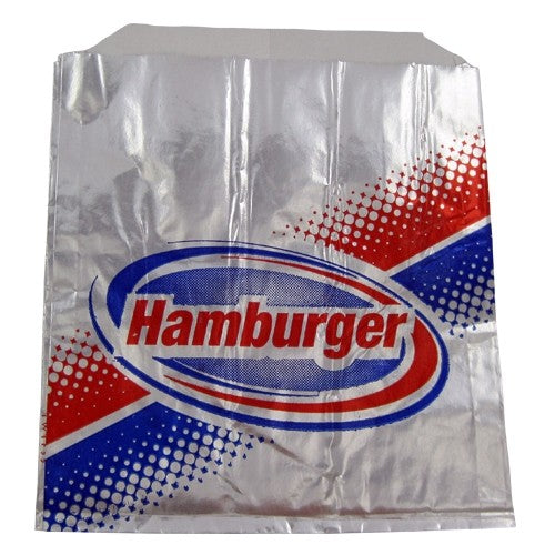 Brown Paper Goods laminated foil hamburger bags with heat-retention lining, 1000ct, for foodservice and concession use