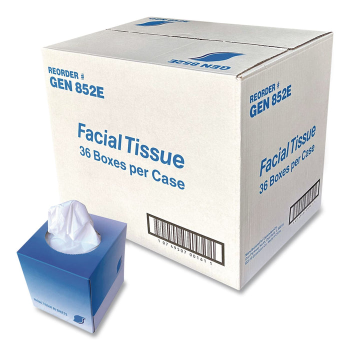 2-Ply Facial Tissue Cube Box 80ct cube-style packaging front view