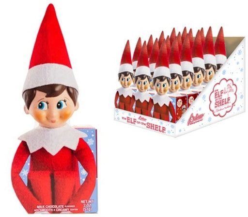 Elf on the Shelf 2 oz chocolate candy gift box with festive holiday character packaging, perfect Christmas stocking stuffer