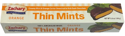 Zachary Orange Thin Mints 5.5 oz bag, orange-flavored chocolate mint wafer candy by Zachary Confections