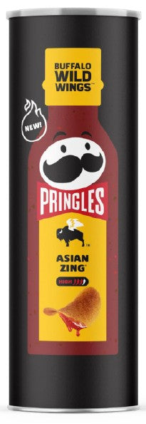 Pringles Buffalo Wild Wings Asian Zing Potato Crisps 5.5 oz can with bold sweet chili seasoning