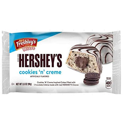 Mrs. Freshley's Hershey's Cookies & Cream Cakes | 3.5 Ounce | Box of 8 (16 Total Snack Cakes)