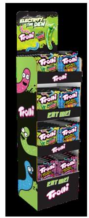 Trolli Mountain Dew Floor Display Shipper Peg Bags 8768 oz 72ct