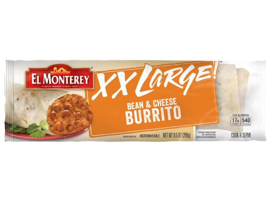 El Monterey XXL Bean and Cheese Burrito 9.5oz 12-Pack Wholesale