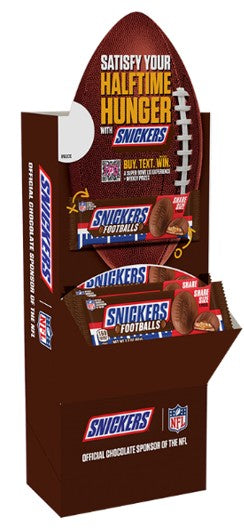 Snickers NFL Footballs King Size Display Counter 48ct
