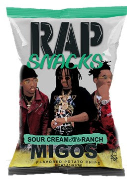 Rap Snacks Sour Cream Ranch Migos 2.5 Chips 10ct