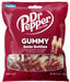 Dr Pepper Gummy Soda Bottles 4.5 oz peg bag with soda-bottle-shaped gummy candies