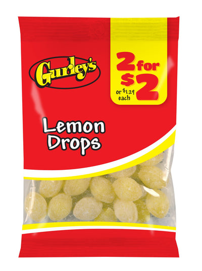 Gurley's Zesty Lemon Drops, Refreshing Hard Candy with Real Lemon Juice (Pack of 12)