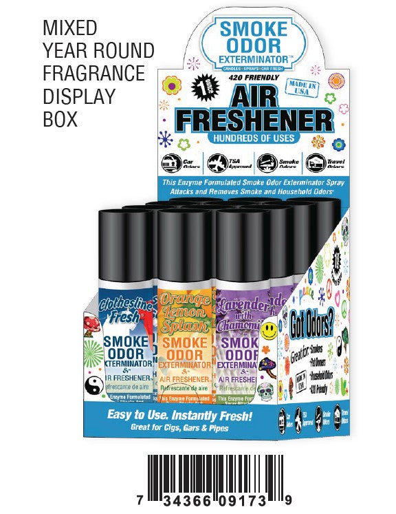 Smoke Odor Exterminator Spray Year Round Mix Boxes 1 oz 12ct