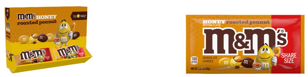 M&M Honey Roasted Nut King Size Display Counter 48ct